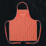Orange STAR OF DAVID Personalised Apron<br><div class="desc">Stylish, modern orange personalised all-over print apron with Star of David pattern that would make an ideal gift for Mother's Day, Birthdays, and for the Jewish festivals throughout the year, such as Rosh Hashanah, Purim, Hanukkah, Passover, etc. The design shows a ORANGE RED background colour with placeholder name, which is...</div>