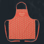 Orange STAR OF DAVID Personalised Apron<br><div class="desc">Stylish, modern orange personalised all-over print apron with Star of David pattern that would make an ideal gift for Mother's Day, Birthdays, and for the Jewish festivals throughout the year, such as Rosh Hashanah, Purim, Hanukkah, Passover, etc. The design shows a ORANGE RED background colour with placeholder name, which is...</div>