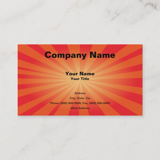 Orange Starburst Business Card (Front)