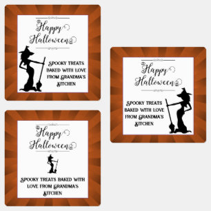 Orange Starburst Witch Halloween