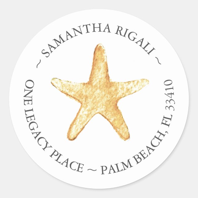 Orange Starfish Address Labels (Front)