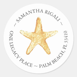 Orange Starfish Address Labels
