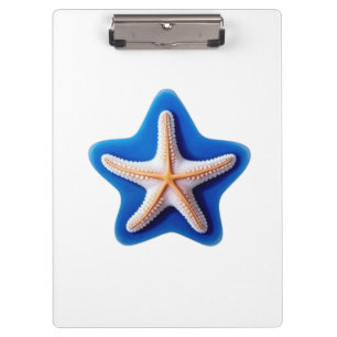 Orange Starfish in Blue Clipboard