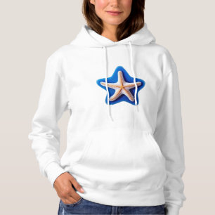 Orange Starfish in Blue Hoodie
