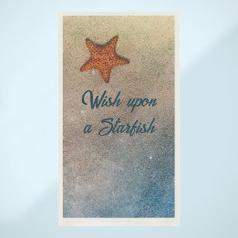 Orange Starfish in the Sand and Surf Customisable Napkin