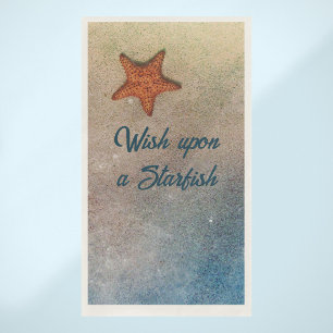 Orange Starfish in the Sand and Surf Customisable Napkin