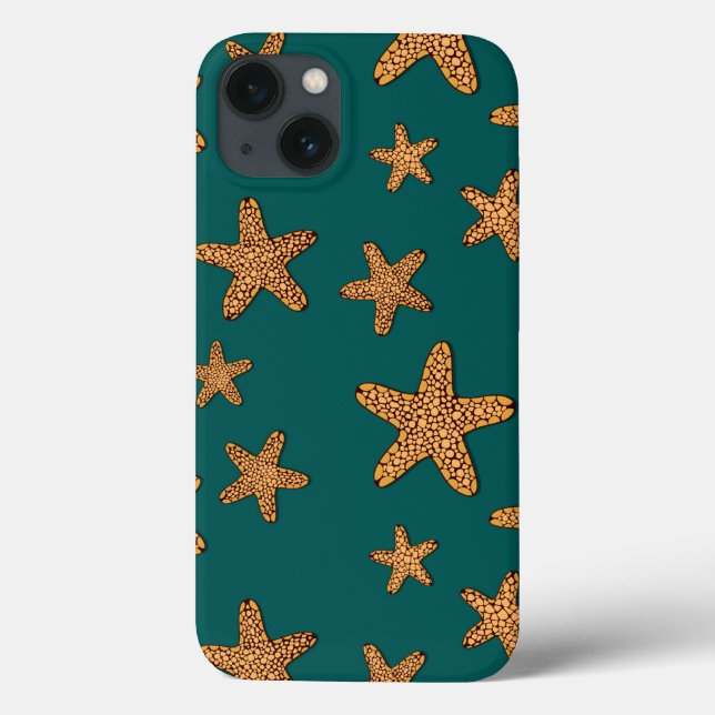 Orange Starfish Pattern Case-Mate iPhone Case (Back)