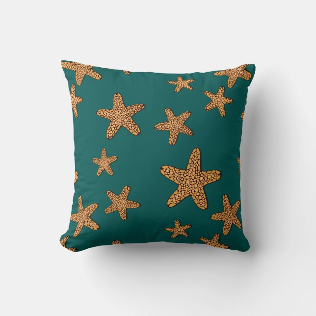 Orange Starfish Pattern Cushion (Front)