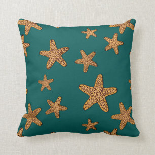 Orange Starfish Pattern Cushion