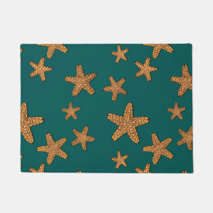 Orange Starfish Pattern Doormat