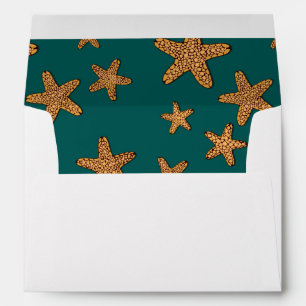 Orange Starfish Pattern Envelope