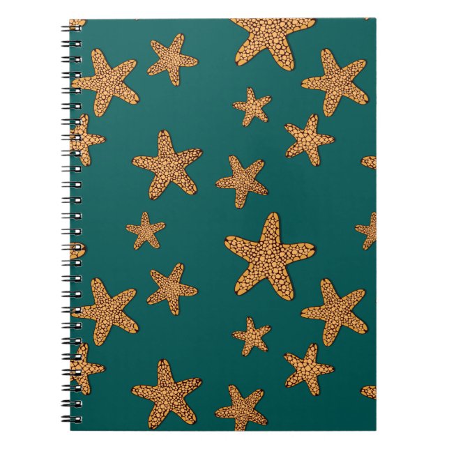 Orange Starfish Pattern Notebook (Front)