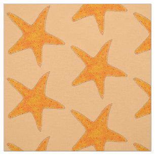 Orange Starfish Star Fish Shell Beach Ocean Sea Fabric