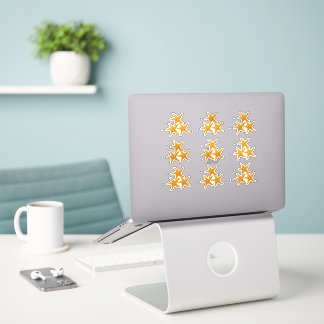 Orange Starfishes Cut Stickers