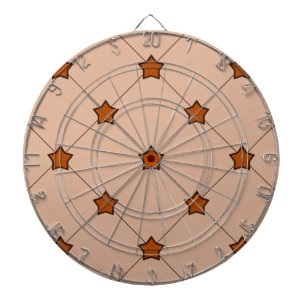 Orange Stars Diamond Pattern Dartboard