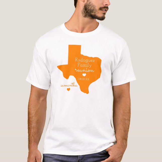 Orange State of Texas Family Reunion T-Shirt (Front)