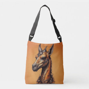 Orange Steampunk Giraffe, Crossbody Bag