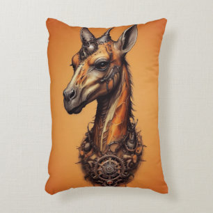 Orange Steampunk Giraffe, Decorative Cushion