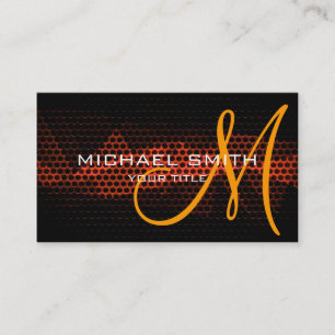 Orange Steel Metal Professional Business Card