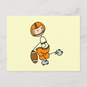 Orange Stick Figure Football Tshirts and Gifts Postcard