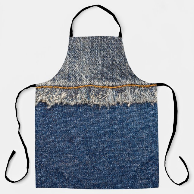 Orange Stitch, Double Denim Patch. Apron (Front)