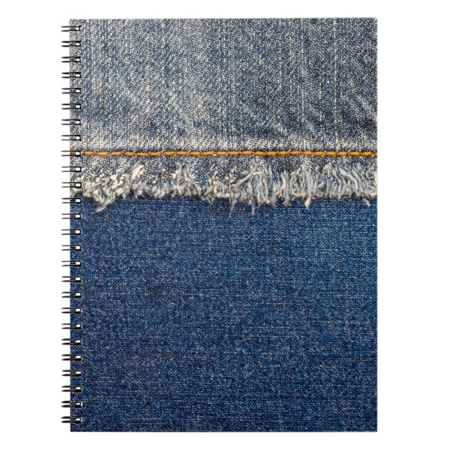 Orange Stitch, Double Denim Patch. Notebook (Front)