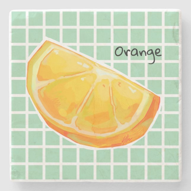 Orange Stone Coaster (Front)