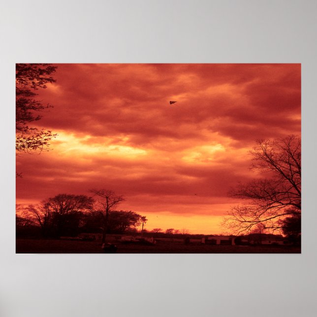 Orange Stormy Sky Poster (Front)