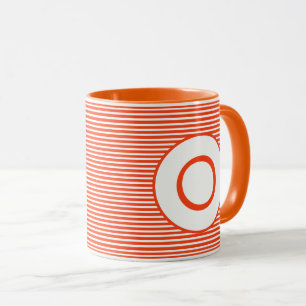 Orange Stripe Monogram Mug