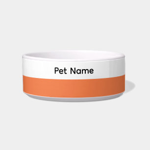 Orange Stripe Pet Name Bowl