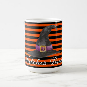 Orange Stripe Witches Brew  Coffee Mug