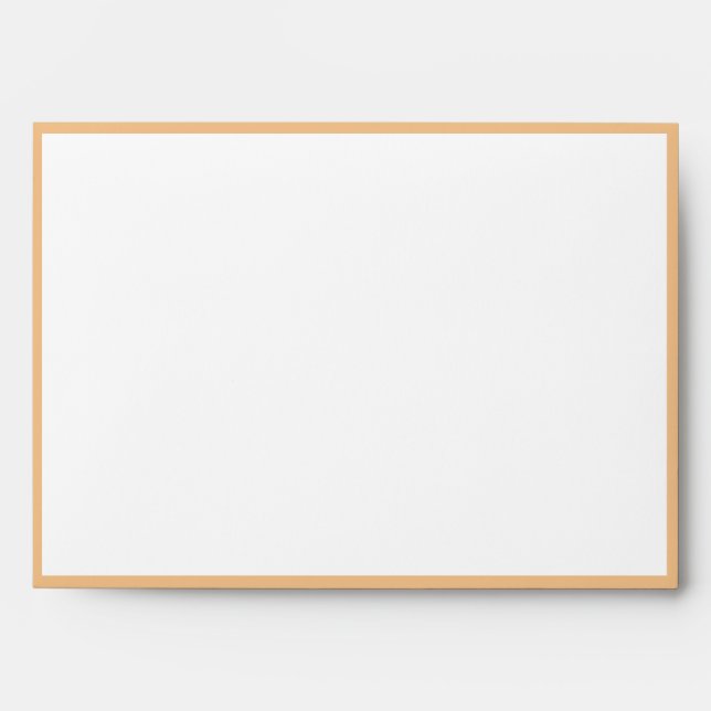 Orange Stripe with Floral Accent Wedding Envelope (Front)