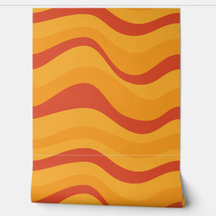 Orange Striped Abstract Modern Wallpaper