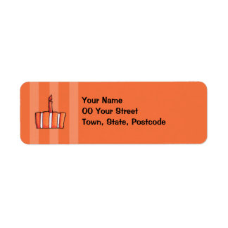 Orange Striped Cake Return Address Label