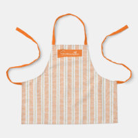Orange Striped Custom Name Apron