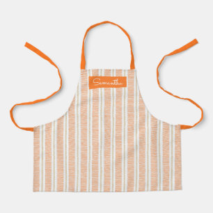 Orange Striped Custom Name Apron