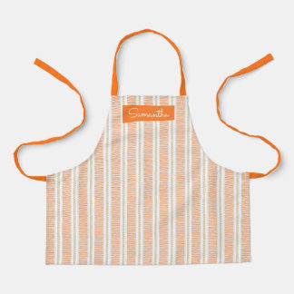 Orange Striped Custom Name Apron