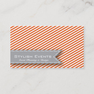 Orange Striped Event Planner Business Card