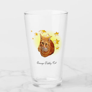 Orange Striped Tabby Cat is a Star     Glass