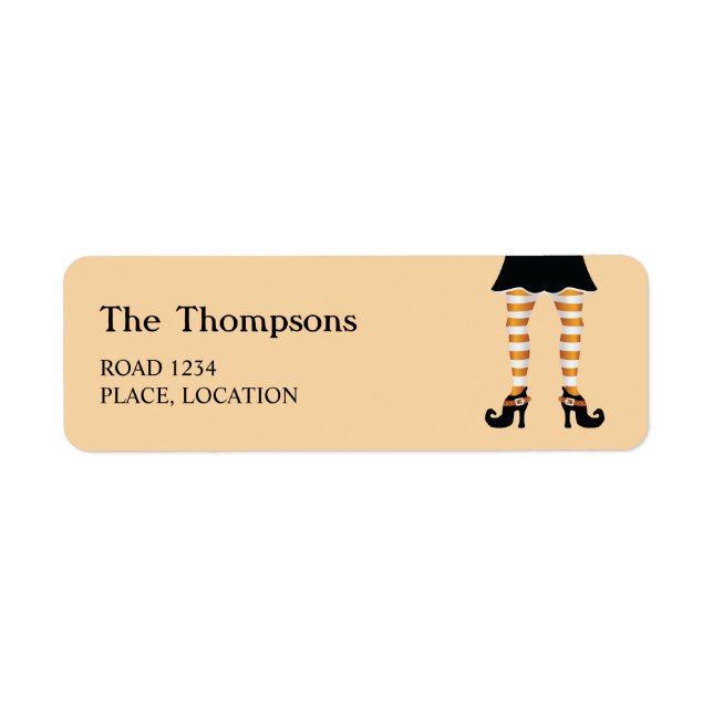 Orange Striped Witch Legs Custom Text Halloween (Front)