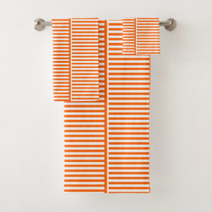 Orange Stripes Bath Towel Set