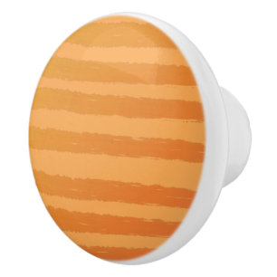 Orange Stripes  Ceramic Knob