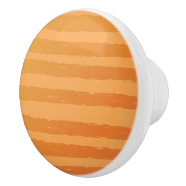Orange Stripes  Ceramic Knob (Right)