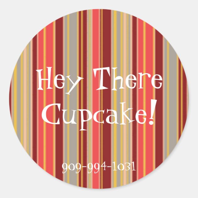 orange stripes classic round sticker (Front)