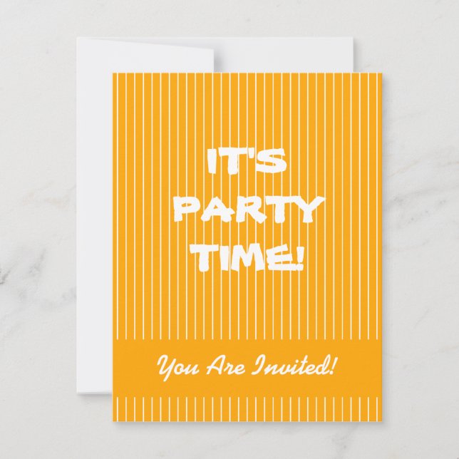 Orange Stripes Invitation (Front)