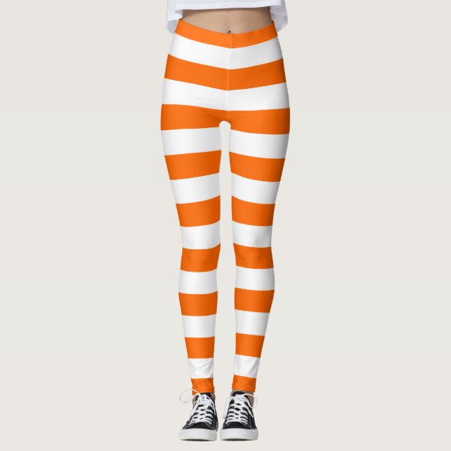 Orange Stripes Leggings (Front)