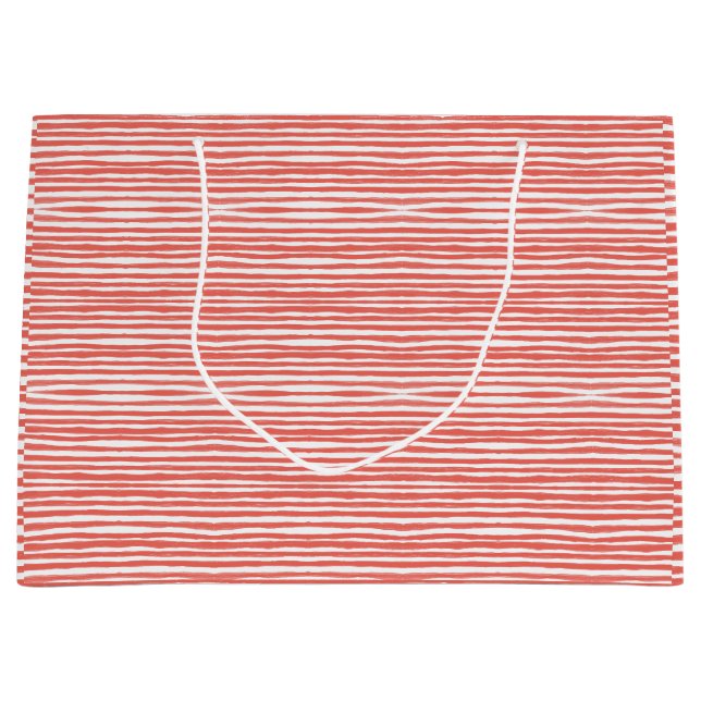 Orange stripes, lines  large gift bag (Front)