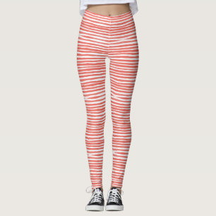 Orange stripes, lines  leggings