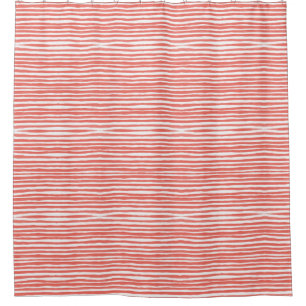 Orange stripes, lines shower curtain