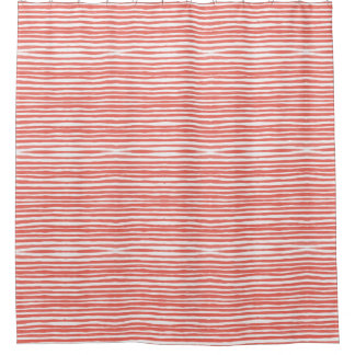 Orange stripes, lines shower curtain
